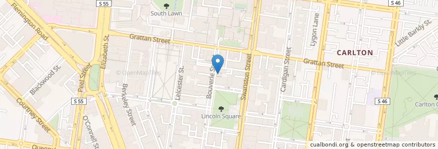 Mapa de ubicacion de Lincoln Bakery Cafe en Avustralya, Victoria, City Of Melbourne.