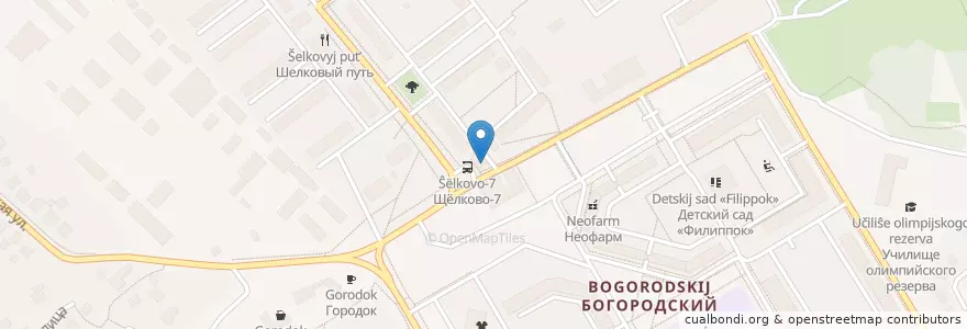 Mapa de ubicacion de Будь здоров en Rusia, Distrito Federal Central, Óblast De Moscú, Городской Округ Щёлково.