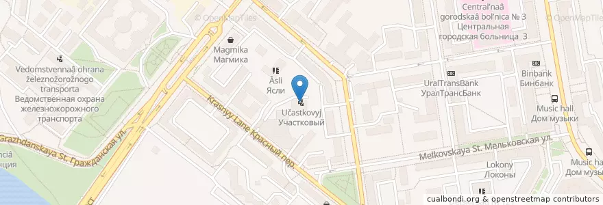 Mapa de ubicacion de Участковый en روسيا, منطقة فيدرالية أورالية, أوبلاست سفردلوفسك, بلدية يكاترينبورغ.