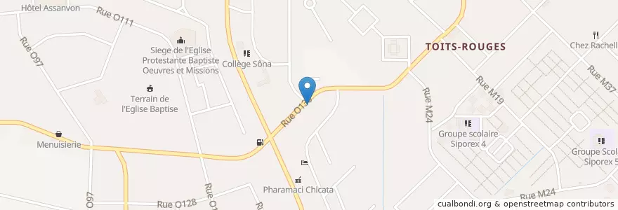 Mapa de ubicacion de Pharmacie de la cité en Ivoorkust, Abidjan, Yopougon.