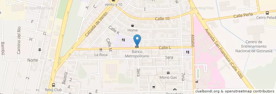 Mapa de ubicacion de ATM Banco Metropolitano en キューバ, La Habana, Boyeros.
