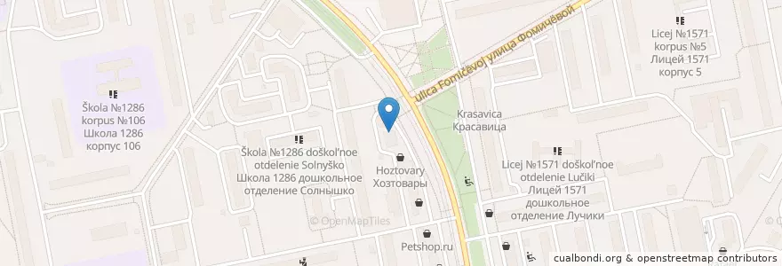 Mapa de ubicacion de Language Link en Russland, Föderationskreis Zentralrussland, Moskau, Nordwestlicher Verwaltungsbezirk, Район Северное Тушино.