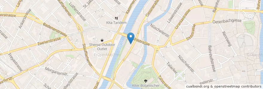 Mapa de ubicacion de Tales Bar en Suisse, Zurich, District De Zurich, Zurich.