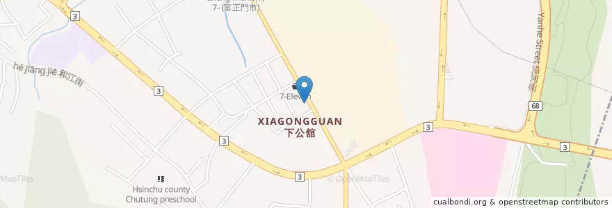 Mapa de ubicacion de 竹東下公館郵局 en Taiwan, Taiwan Province, Hsinchu County, Zhudong.