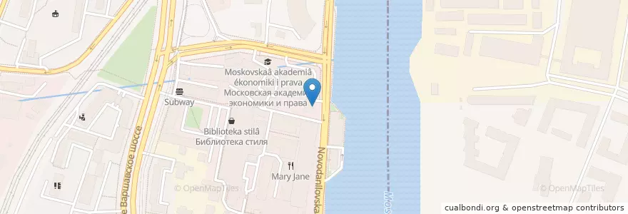 Mapa de ubicacion de Есть вкусно en Russia, Central Federal District, Moscow, Southern Administrative Okrug, Donskoy District.