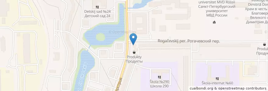 Mapa de ubicacion de Кристалл en Rusia, Северо-Западный Федеральный Округ, Óblast De Leningrado, San Petersburgo, Красносельский Район, Округ Сосновая Поляна.