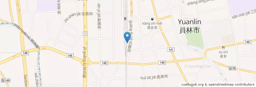 Mapa de ubicacion de 公有停車場 en تايوان, مقاطعة تايوان, مقاطعة تشانغوا, 員林市.