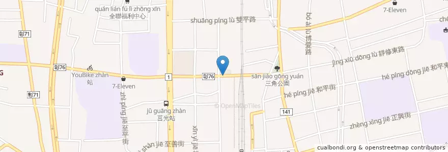 Mapa de ubicacion de Yuanlin Bus Terminal en Taiwan, Taiwan Province, Changhua County, Yuanlin City.