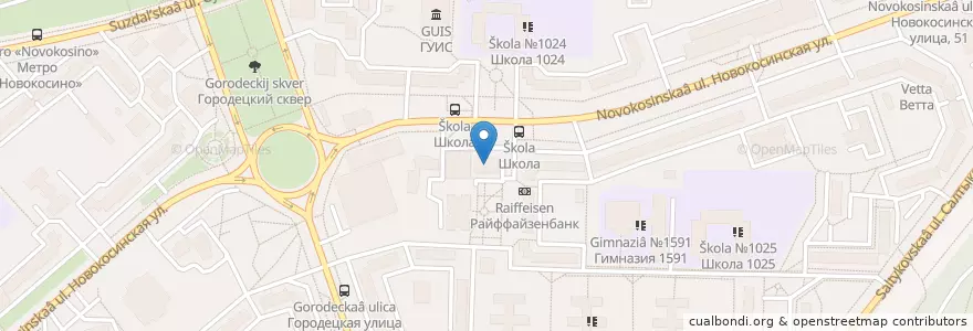 Mapa de ubicacion de Сбербанк en Russia, Distretto Federale Centrale, Москва, Восточный Административный Округ, Район Новокосино.