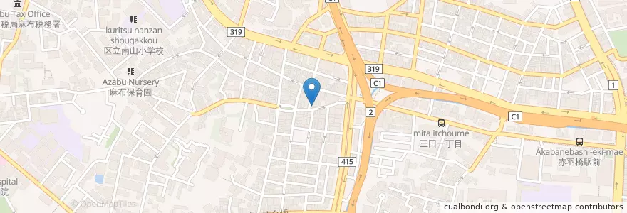 Mapa de ubicacion de たき下 en 日本, 東京都, 港区.