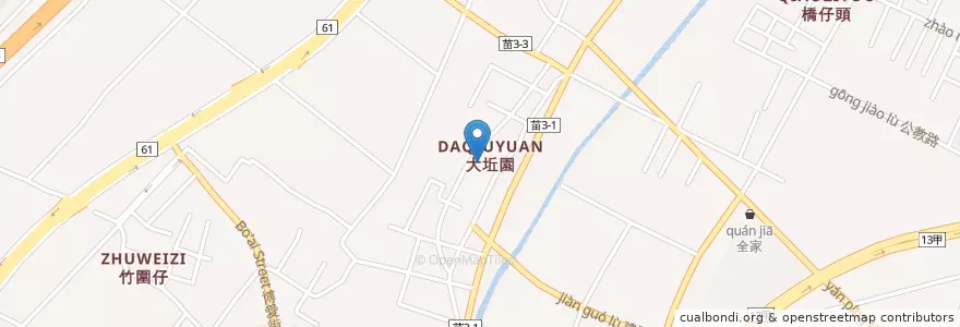 Mapa de ubicacion de 竹南龍鳳宮 en 台湾, 台湾省, 苗栗県, 竹南鎮.