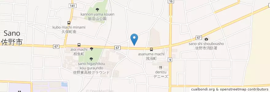 Mapa de ubicacion de 一平食堂 en اليابان, 栃木県, 佐野市.