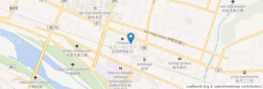 Mapa de ubicacion de グリルやまとや en Japón, Prefectura De Tochigi, 足利市.