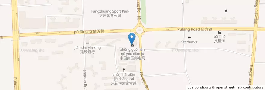 Mapa de ubicacion de 中国南区邮电局 en 중국, 베이징시, 허베이성, 丰台区.