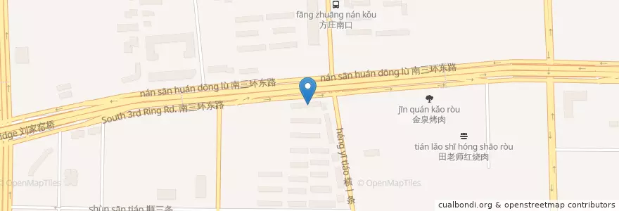 Mapa de ubicacion de 铁营食府 en 중국, 베이징시, 허베이성, 丰台区.
