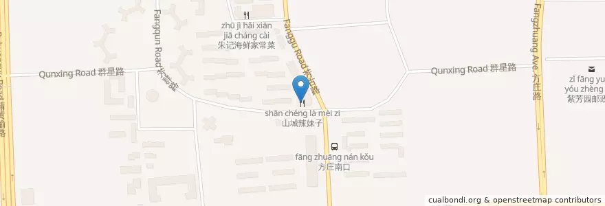Mapa de ubicacion de 山城辣妹子 en 中国, 北京市, 河北省, 豊台区.