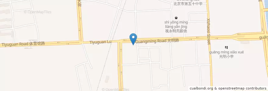 Mapa de ubicacion de 烤鱼吧 en China, Beijing, Hebei, Dongcheng District.