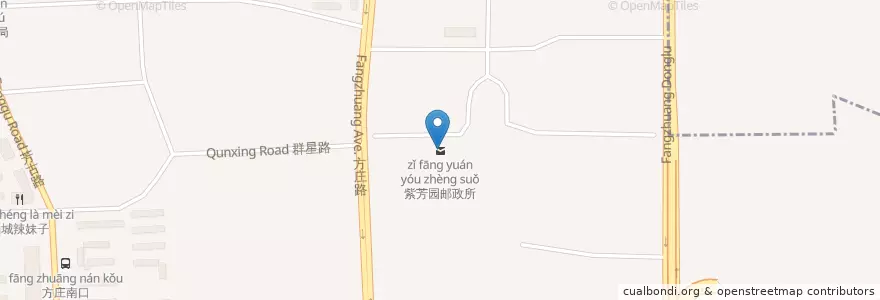 Mapa de ubicacion de 紫芳园邮政所 en China, Beijing, Hebei, 丰台区.