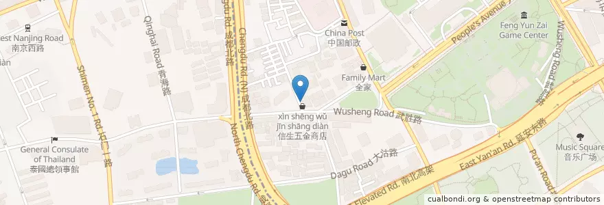 Mapa de ubicacion de 高原拉面 en Çin, Şanghay, Huangpu.