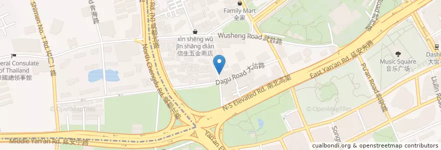 Mapa de ubicacion de 東泰祥 en China, Shanghai, Huangpu.