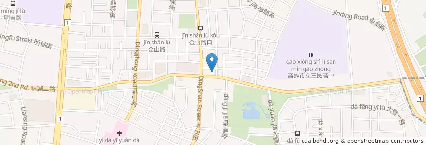 Mapa de ubicacion de 新高橋藥局 en 타이완, 가오슝시, 싼민구.