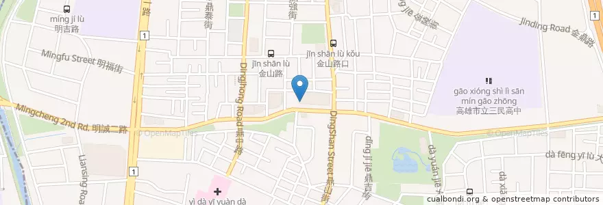 Mapa de ubicacion de 牛小弟牛排 en 台湾, 高雄市, 三民区.