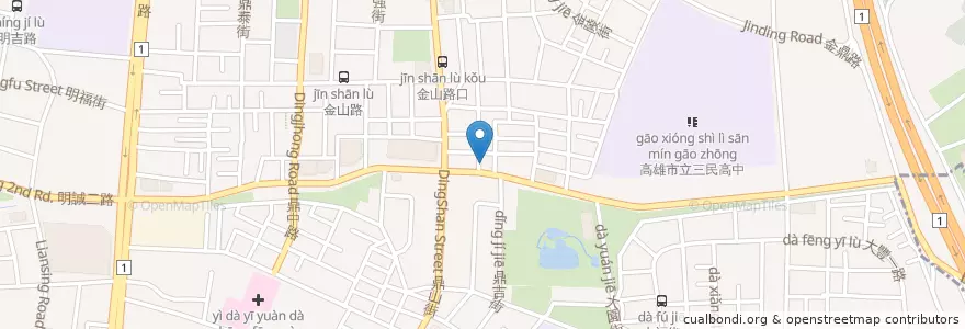 Mapa de ubicacion de 牛老大涮牛肉 en Тайвань, Гаосюн, 三民區.