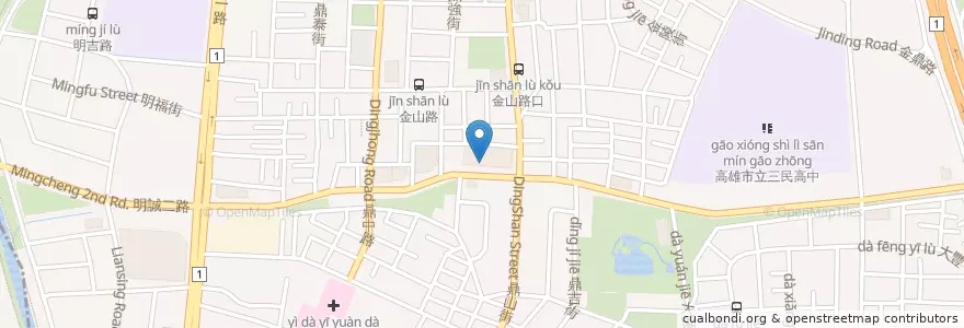 Mapa de ubicacion de 香菇肉羹 en Taiwan, Kaohsiung, Sanmin.