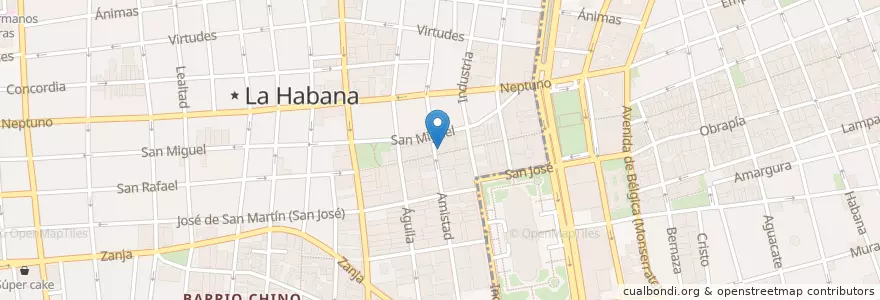 Mapa de ubicacion de Abzocke Touri en 쿠바, La Habana, La Habana Vieja, Centro Habana.