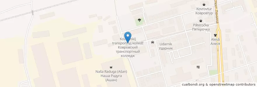 Mapa de ubicacion de Аура en Rusia, Distrito Federal Central, Óblast De Vladímir, Ковровский Район, Городской Округ Ковров.