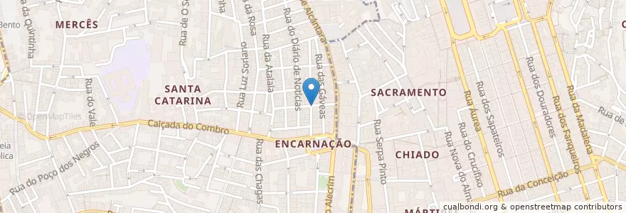 Mapa de ubicacion de Cantinho do bem estar en پرتغال, Área Metropolitana De Lisboa, Lisboa, Grande Lisboa, لیسبون, Misericórdia.