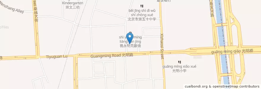 Mapa de ubicacion de 光明楼邮政支局 en الصين, بكين, خبي, 东城区.