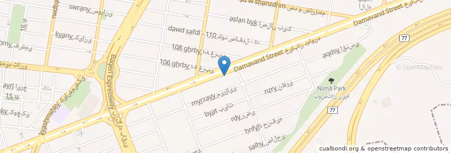 Mapa de ubicacion de مسجد امام صادق علیه‌السلام en İran, Tahran Eyaleti, شهرستان تهران, Tahran, بخش مرکزی شهرستان تهران.