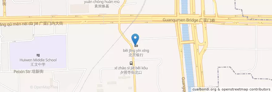 Mapa de ubicacion de 北京银行 en 中国, 北京市, 河北省, 东城区.