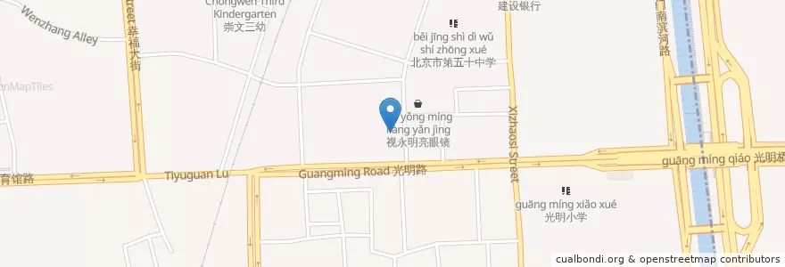 Mapa de ubicacion de 中国邮政储蓄银行 en 中国, 北京市, 河北省, 东城区.