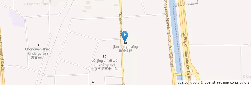 Mapa de ubicacion de 建设银行 en الصين, بكين, خبي, 东城区.