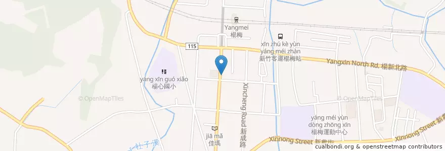 Mapa de ubicacion de 拿坡里披薩 en Taiwan, Taoyuan, Distretto Di Yangmei.