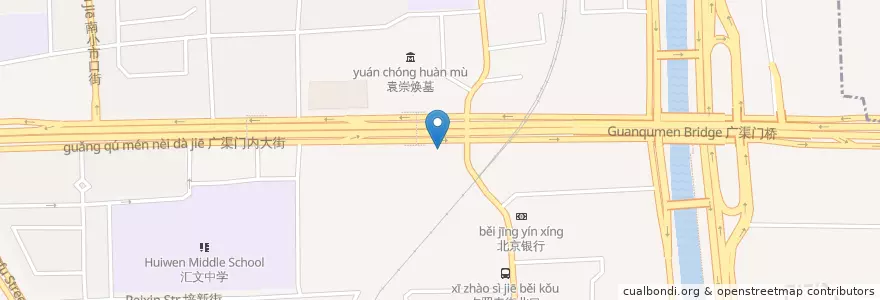 Mapa de ubicacion de 老边饺子馆 en 중국, 베이징시, 허베이성, 东城区.