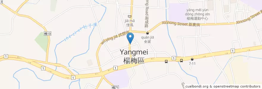 Mapa de ubicacion de 真善美藥局 en 타이완, 타오위안 시, 양메이 구.