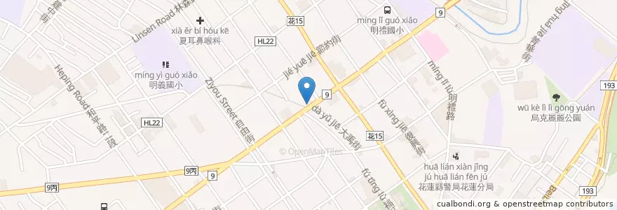 Mapa de ubicacion de 泥巴咖啡 en Tayvan, 臺灣省, Hualien, 花蓮市.