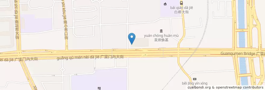 Mapa de ubicacion de 茹仙古丽 en 中国, 北京市, 河北省, 东城区.