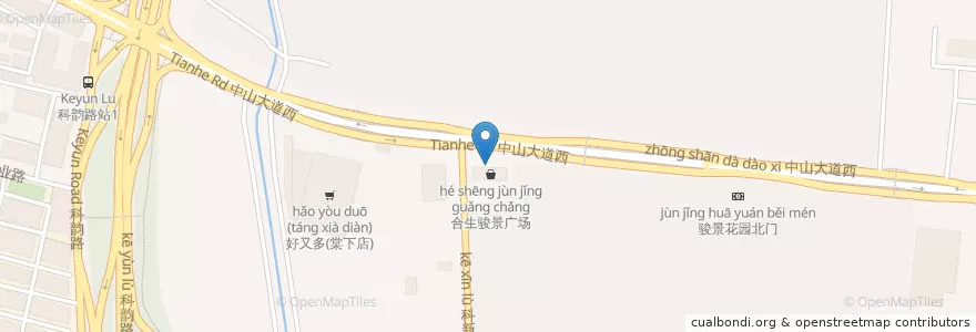 Mapa de ubicacion de 招商银行 en China, Provincia De Cantón, Cantón, 天河区, 天园街道.
