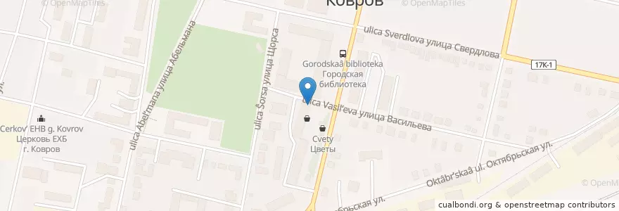 Mapa de ubicacion de Домашняя пельменная en Russia, Central Federal District, Vladimir Oblast, Kovrovsky District, Kovrov.