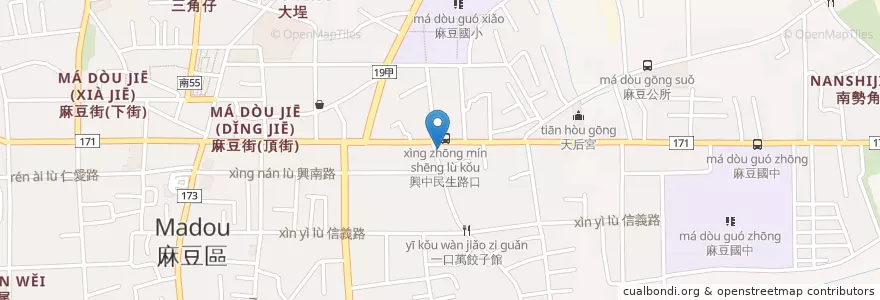 Mapa de ubicacion de 丹丹漢堡 en Тайвань, Тайнань, 麻豆區.