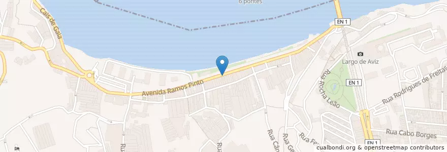 Mapa de ubicacion de Rabelos 370 Restaurante Bar, Lda en Portugal, Norte, Área Metropolitana Do Porto, Porto, Vila Nova De Gaia, Santa Marinha E São Pedro Da Afurada.