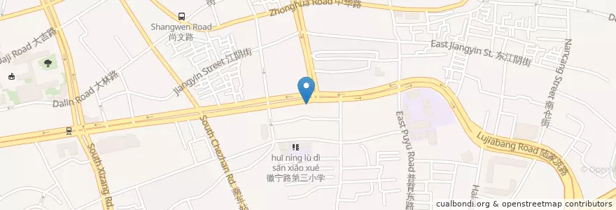 Mapa de ubicacion de Jin Dao Hun Tun 劲道馄饨 en China, Shanghai, Huangpu District.