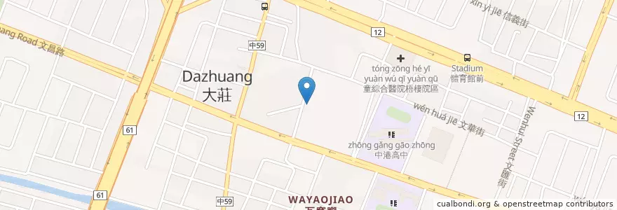 Mapa de ubicacion de 梧棲浩天宮 en تايوان, تاي شانغ, 梧棲區.