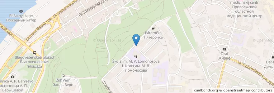 Mapa de ubicacion de Bubble Cafe en Russland, Föderationskreis Wolga, Oblast Nischni Nowgorod, Stadtkreis Nischni Nowgorod.