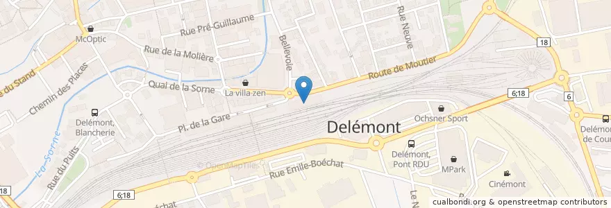 Mapa de ubicacion de StrateJ en Svizzera, Giura, District De Delémont, Delémont.