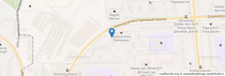 Mapa de ubicacion de Сбербанк en Rusland, Centraal Federaal District, Moskou, Южный Административный Округ, Район Зябликово.
